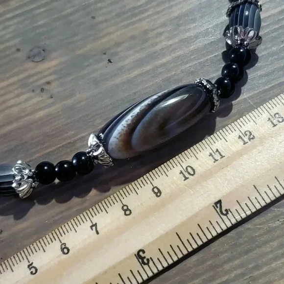 Handcrafted Large Botswana Agate Beads Necklace - Picture 4 of 4